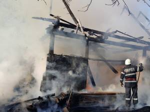 Incendiul a distrus adăpostul de animale la Bivolărie