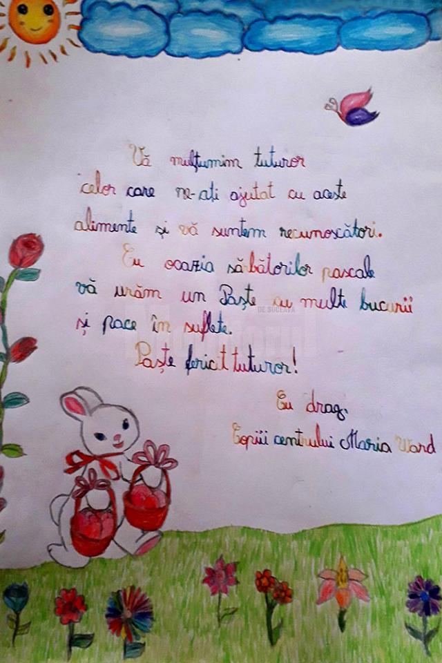 Scrisoare de mulțumire de la copii