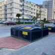 Noul punct de colectare a deșeurilor de pe  laterala bulevardului George Enescu