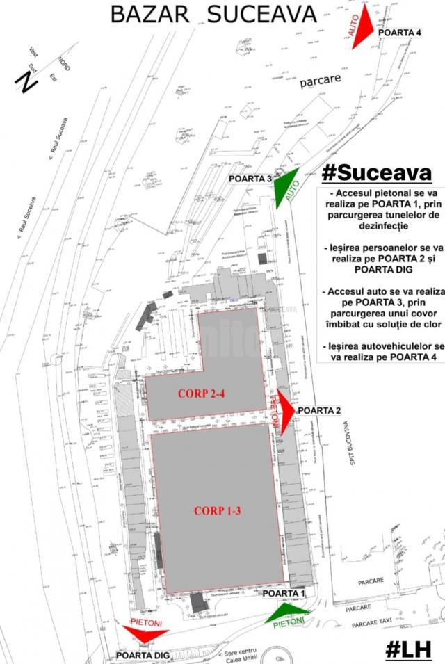 Bazarul Sucevei se deschide de sâmbătă, dar accesul este permis doar în anumite condiții