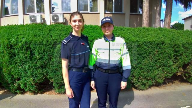 Polițistele care l-au imobilizat pe agresor au fost felicitate de conducerea Poliției Române
