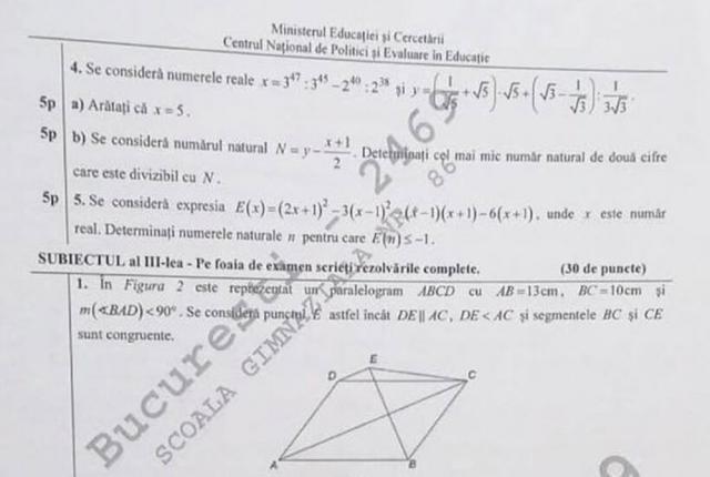 Subiecte matematică Sursa: edupedu