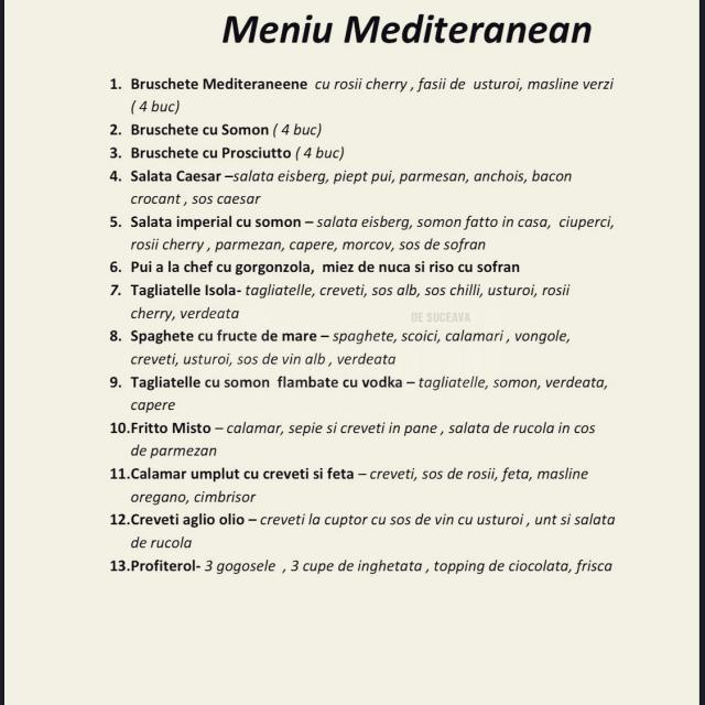 Meniu mediteranean