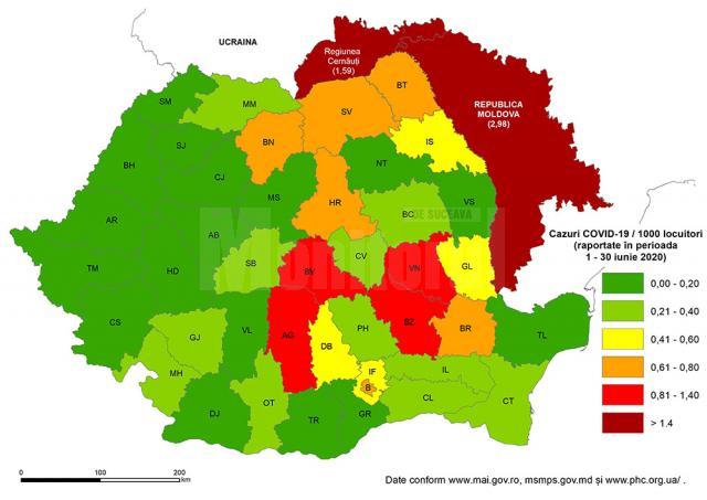 Situația actualizată a județului Suceava la nivel regional și național în contextul pandemiei COVID-19
