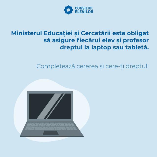 Model tipizat de cerere pentru elevii care solicită laptopuri sau tablete de la Ministerul Educației