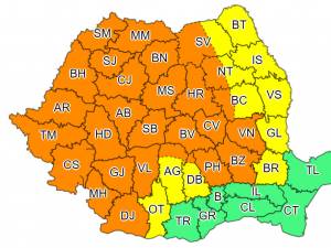 Cod portocaliu și cod galben, pentru majoritatea regiunilor țării