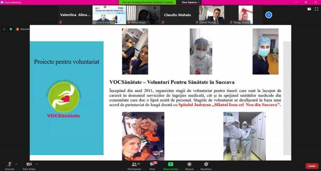 Proiecte și activități de voluntariat prezentate în cadrul conferinței online „Voluntari pentru sănătate”