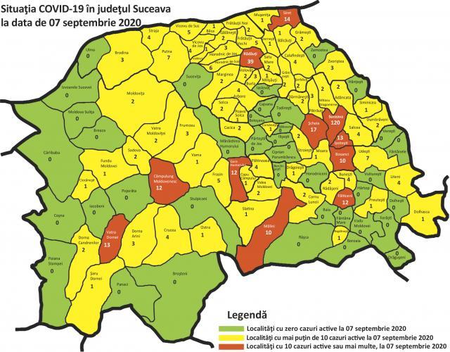 Cazurile de Covid-19 în evoluție, în fiecare localitate din județ