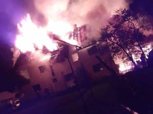 Incendiul violent a cuprins acoperisurile cladirilor anexe si a casei de locuit