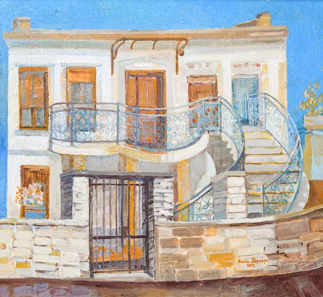 Din expoziția personală - Casa albă, 62 x 57 cm, ulei pe pânză