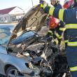 Autoturismul VW Passat avariat în accident