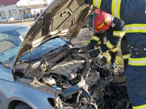 Autoturismul VW Passat avariat în accident