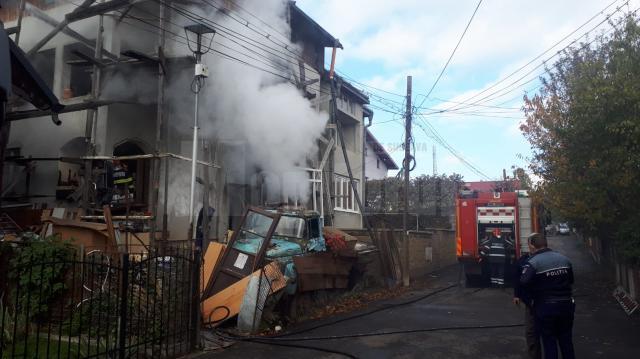 Incendiu izbucnit în subsolul unei case din cartierul Zamca
