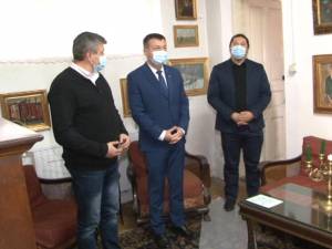 Ministrul Culturii a vizitat muzeul împreună cu primarul municipiului Fălticeni, Cătălin Coman, și de managerul muzeului, Teodor Brădățanu