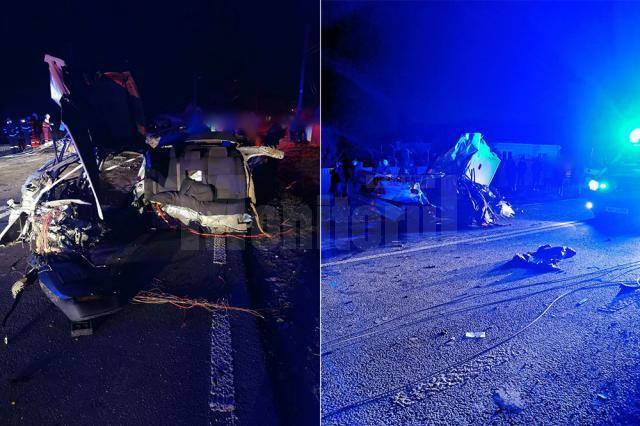 Un șofer de 20 de ani a murit după ce a rupt în două un stâlp de electricitate