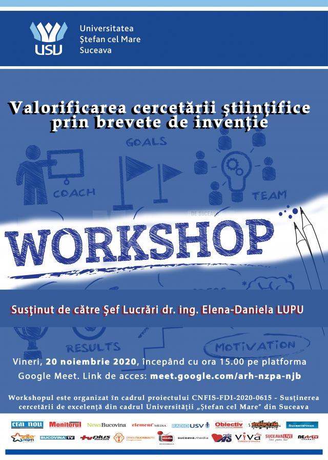 ”Valorificarea cercetării științifice prin brevete de invenție” în cadrul unui workshop la USV