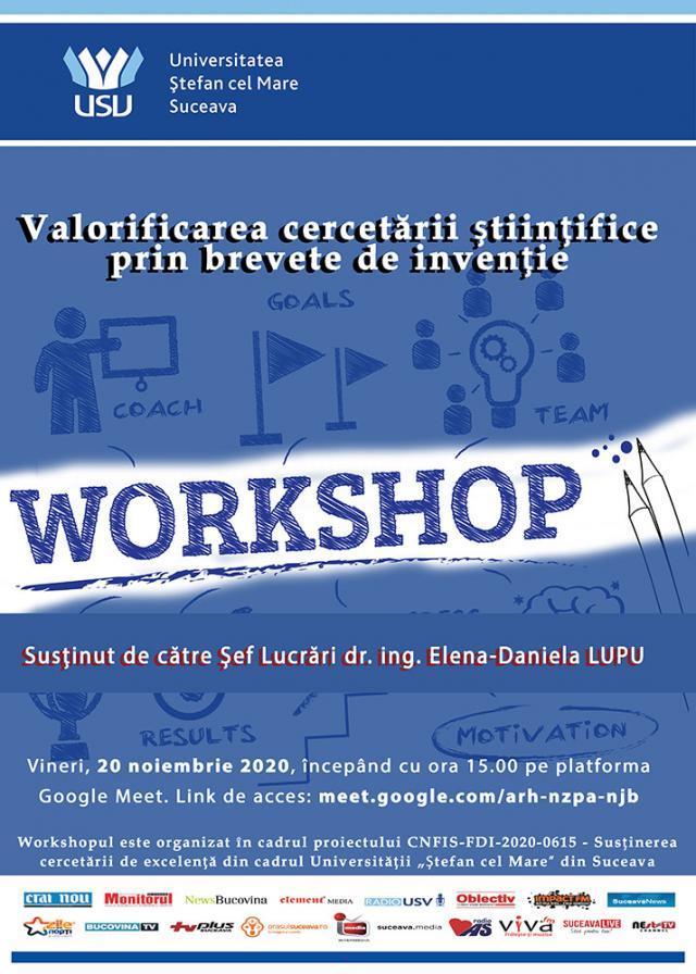 ”Valorificarea cercetării științifice prin brevete de invenție” în cadrul unui workshop la USV