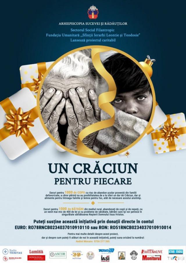 „Un Crăciun pentru fiecare”, proiect caritabil lansat de Arhiepiscopia Sucevei și Rădăuților