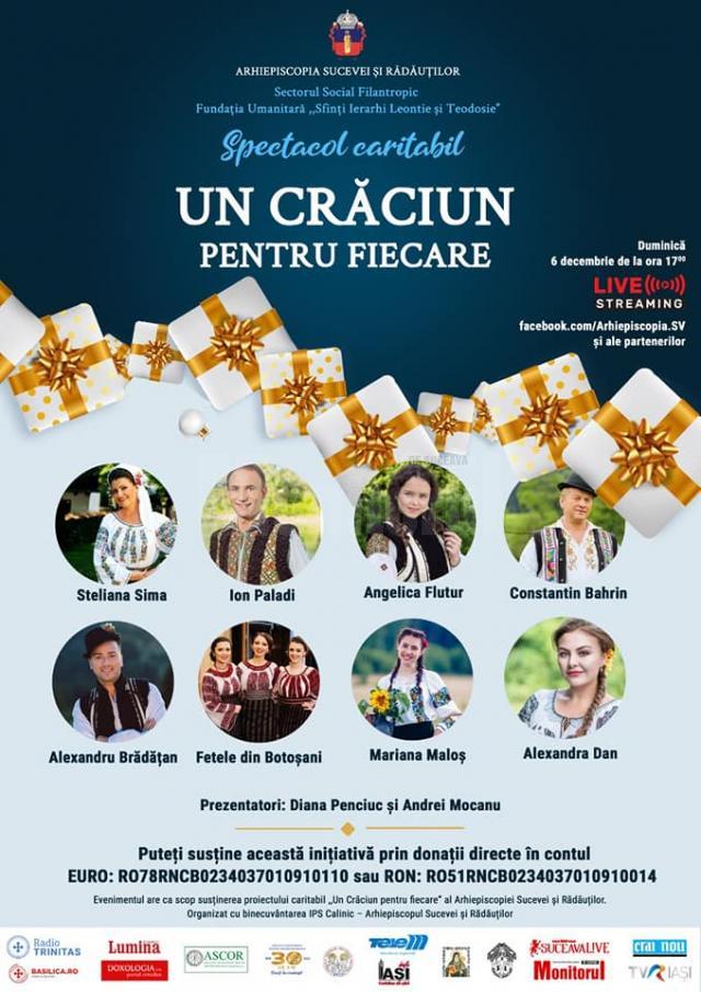 De Moș Nicolae, „Un Crăciun pentru fiecare”, concert caritabil online organizat de Arhiepiscopia Sucevei