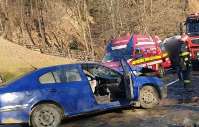 Autoturismul Skoda implicat in accident