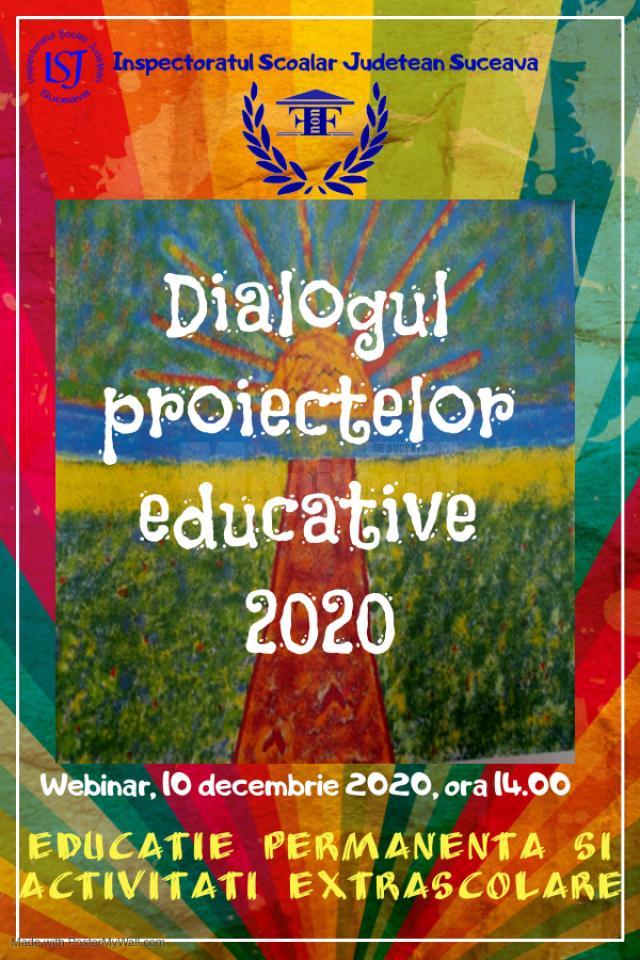 Evenimentul „Dialogul proiectelor educative”, ediția a IV-a, joi, în format online