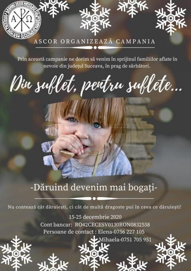 Campania „Din suflet, pentru suflete...”, lansată de ASCOR Suceava