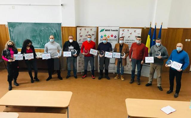 Poza de grup cu premianții acțiunii organizate de AJSPT Suceava