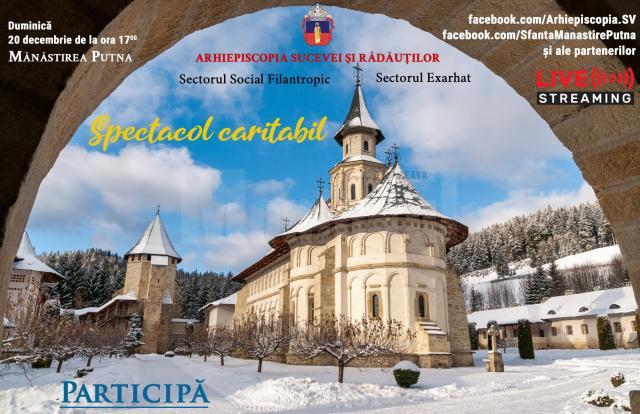 Concert de colinde online, caritabil, la Mănăstirea Putna