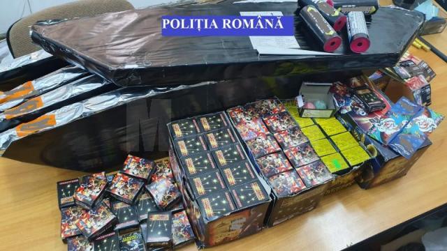 1500 de kilograme de pirotehnice, confiscate după percheziții și acțiuni flagrante