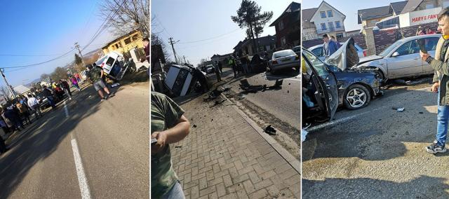 Mașinile implicate în accident. Foto: Facebook Dănuţ Ghiata