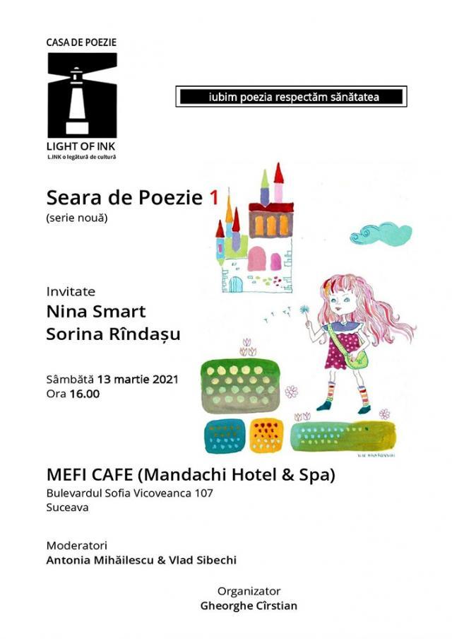 Seara de Poezie debutează în 2021 cu invitatele Nina Smart și Sorina Rîndașu