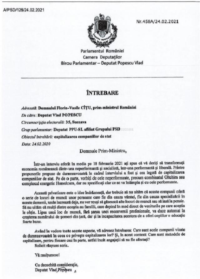 Vlad Popescu: Guvernul Cîțu este nepăsător față de cetățeni și nu are soluții pentru economia românească