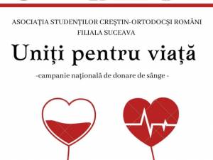 „Uniți pentru viață!”, campanie de donare de sânge organizată de ASCOR Suceava și asociațiile partenere de la USV