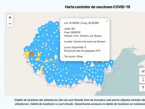 Harta interactivă a centrelor de vaccinare, pe tipuri de vaccin, este disponibilă