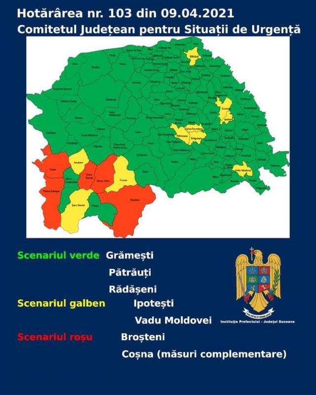 Scenariile corespunzătoare localităţilor din judeţul Suceava