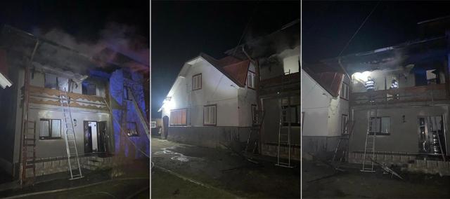 Incendiu puternic la o casă, pornit de la un fier de călcat