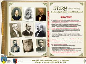 „Istoria scrisă frumos. Să scriem caligrafic despre personalități ale Bucovinei”, concurs cu premii, lansat de Muzeul Național al Bucovinei