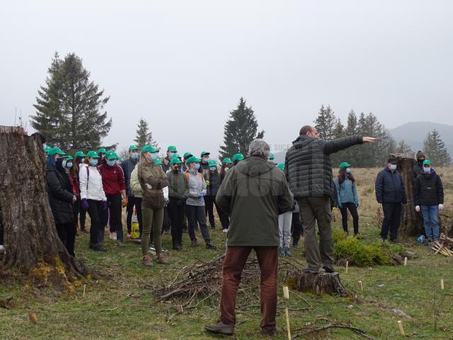 Zeci de elevi și profesori de la Colegiul „Alexandru cel Bun” Gura Humorului au participat la o acțiune de împădurire