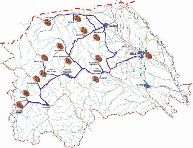 Traseul rutei culturale „Drumul Ouălor Încondeiate în Bucovina”