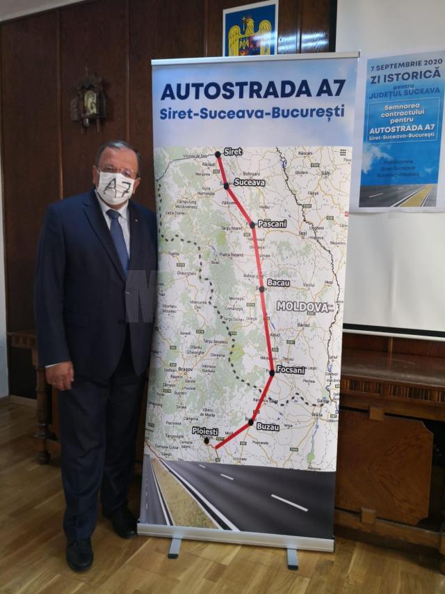 Președintele CJ Suceava, Gheorghe Flutur, este optimist că autostrada A 7 va fi construită până la Siret