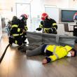 Intervenția SPSU în cadrul simulării unui incendiu cu victimă