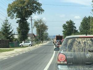 Traficul blocat în zona accidentului