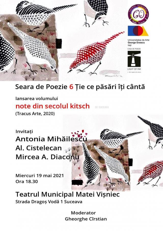 Seară de poezie dedicată lansării volumului „note din secolul kitsch”, semnat de suceveanca Antonia Mihăilescu