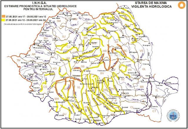 Cod galben de inundații pentru râurile Suceava, Moldova și Bistrița