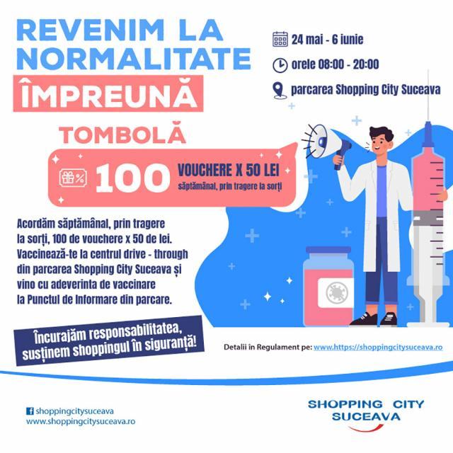 Tombolă cu premii pentru cei care se vaccinează la Shopping City Suceava