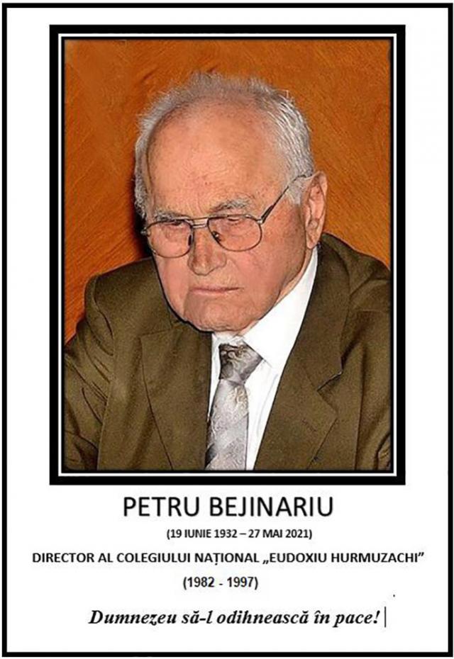 Profesorul Petru Bejinariu a plecat la Ceruri