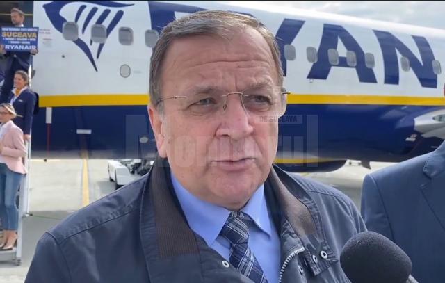 Gheorghe Flutur a salutat venirea companiei Ryanair pe aeroportul din Suceava