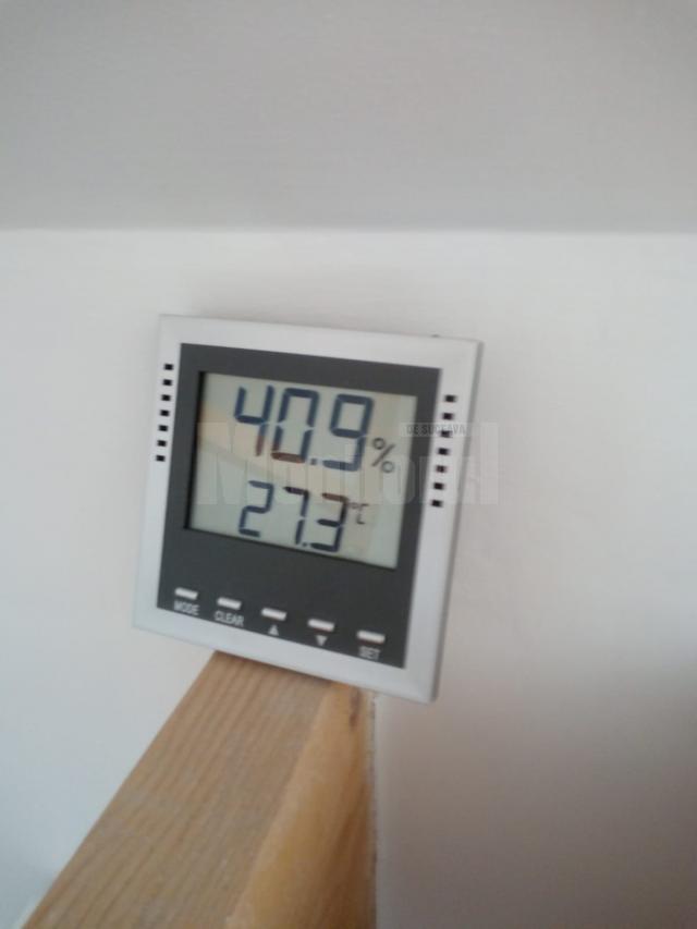 Temperatura înregistrată pe 24 iunie 2021, la ora 9.00, intr-un birou de la ultimul etaj al muzeului