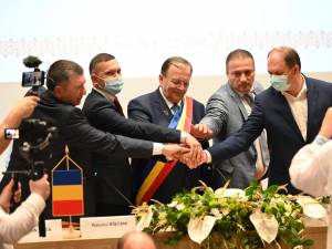Sala Unirii a fost inaugurată cu semnarea parteneriatului dintre județul Suceava și municipiul Chișinău, raioanele Ștefan Vodă, Sîngerei și Rîșcani