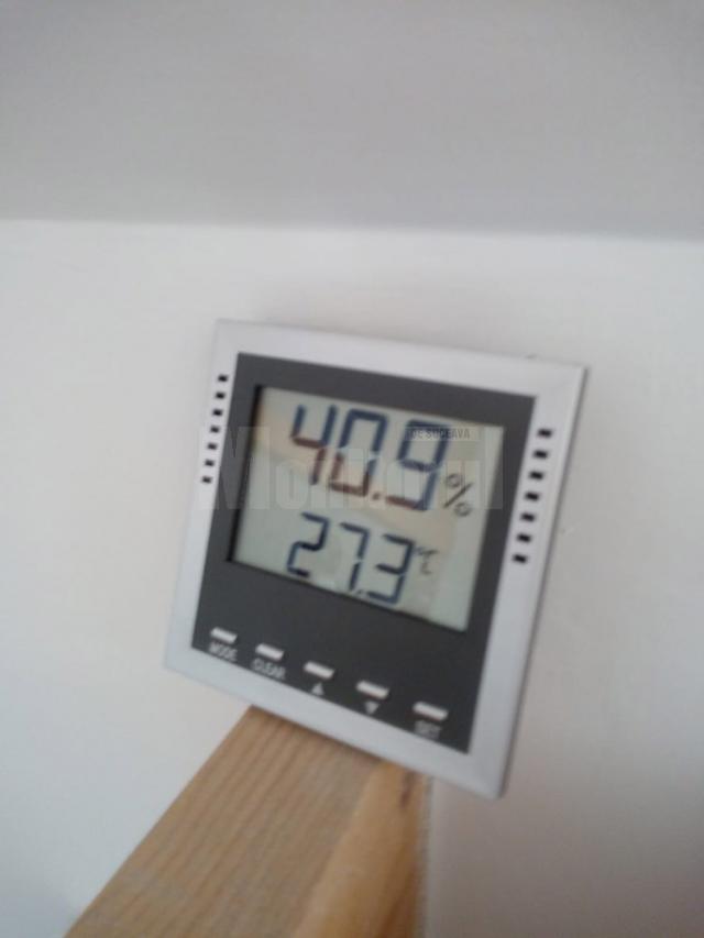 Temperatura înregistrată pe 24 iunie 2021, la ora 9.00, într-un birou de la ultimul etaj al muzeului